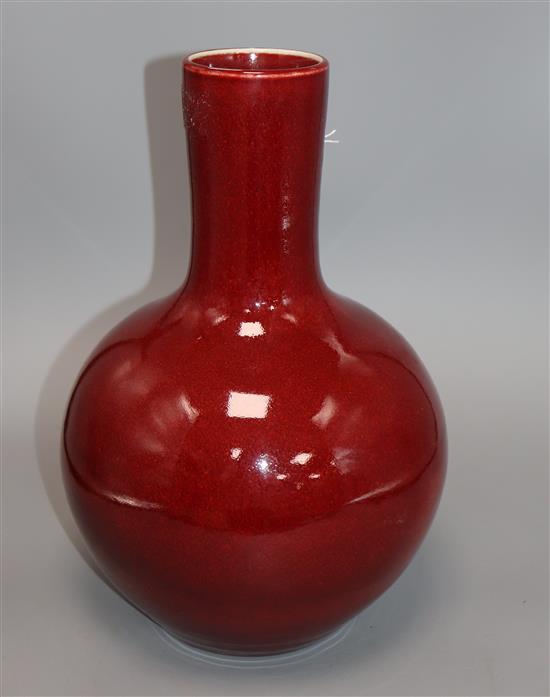 A Chinese Sang De Boeuf bottle vase height 32cm